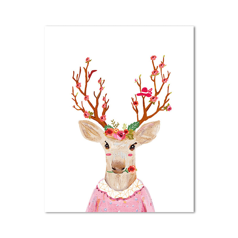 Deer Paintings Contemporary Decorative for Sitting Room Wall Art Print in Colorful Clearhalo 'Art Gallery' 'Canvas Art' 'Kids' Arts' 1659672