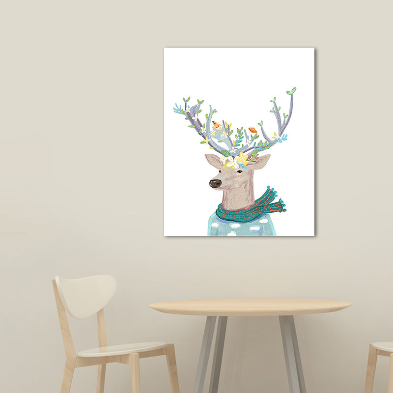 Deer Paintings Contemporary Decorative for Sitting Room Wall Art Print in Colorful Clearhalo 'Art Gallery' 'Canvas Art' 'Kids' Arts' 1659675