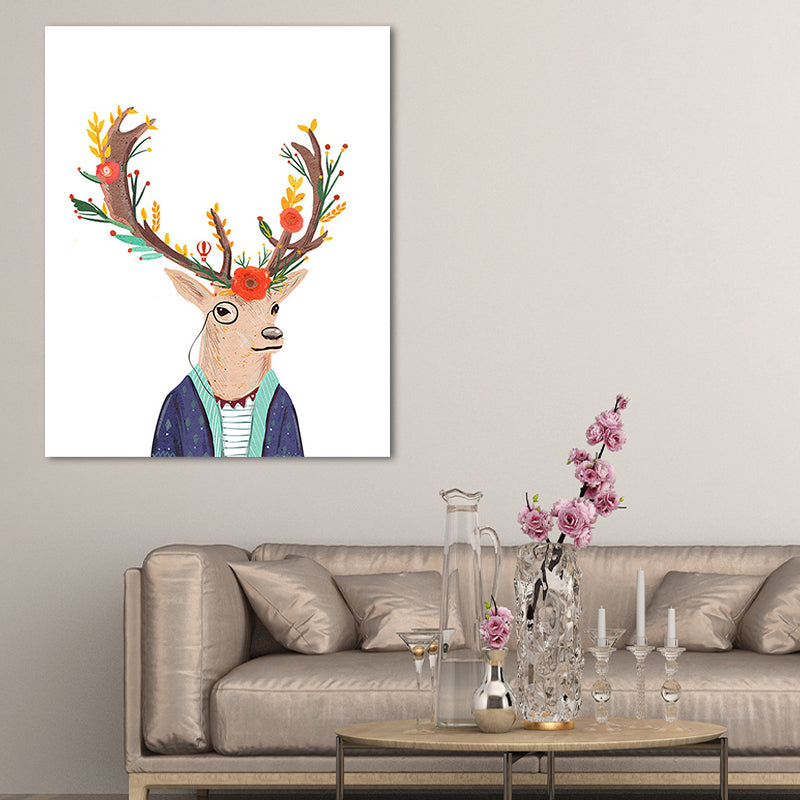 Deer Paintings Contemporary Decorative for Sitting Room Wall Art Print in Colorful Clearhalo 'Art Gallery' 'Canvas Art' 'Kids' Arts' 1659678