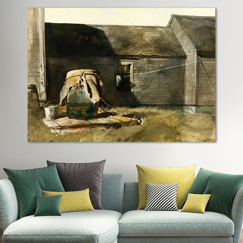 Kitchenware Canvas Art Textured Farmhouse Style Family Room Painting in Dark Color Brown Clearhalo 'Art Gallery' 'Canvas Art' 'Country Art Gallery' 'French Country' 'Rustic' Arts' 1659681