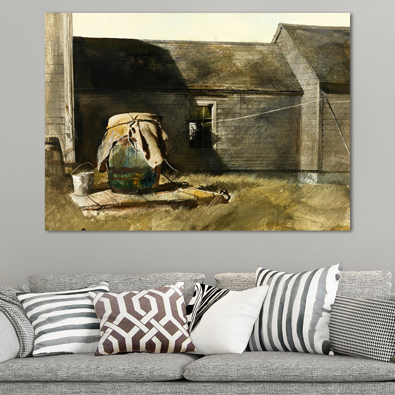 Kitchenware Canvas Art Textured Farmhouse Style Family Room Painting in Dark Color Clearhalo 'Art Gallery' 'Canvas Art' 'Country Art Gallery' 'French Country' 'Rustic' Arts' 1659683