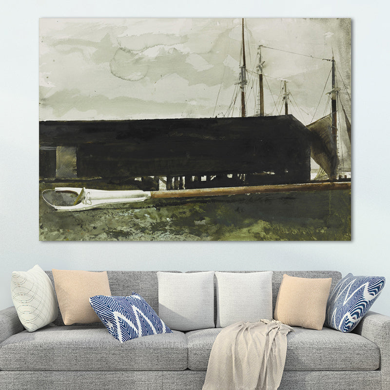 Kitchenware Canvas Art Textured Farmhouse Style Family Room Painting in Dark Color Clearhalo 'Art Gallery' 'Canvas Art' 'Country Art Gallery' 'French Country' 'Rustic' Arts' 1659694