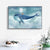 Cartoon Children Wall Art Moon and People on the Whale Pastel Color Canvas Print Red Clearhalo 'Art Gallery' 'Canvas Art' 'Kids' Arts' 1659705