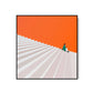 Nordic Man with Stair Painting Still Life Square Wall Art Deco in Orange for Bedroom Clearhalo 'Arts' 'Canvas Art' 1659801