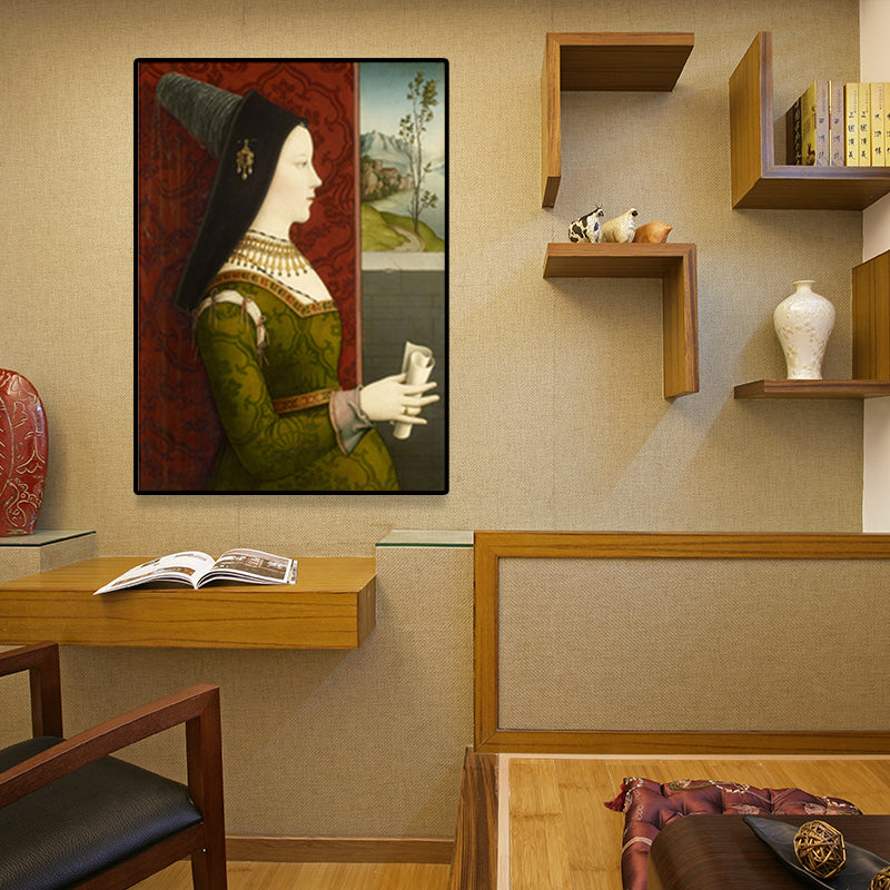 Vintage Royal Woman Portrait Painting Pastel Color House Interior Canvas Wall Art Clearhalo 'Arts' 'Canvas Art' 1659820