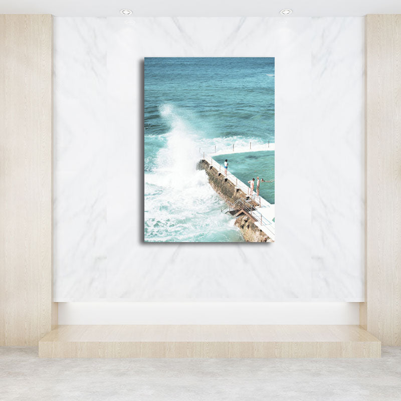 Nature Scenery Wall Art Decor Textured Tropical Living Room Canvas in Pastel Color Clearhalo 'Art Gallery' 'Canvas Art' 'Coastal Art Gallery' 'Nautical' Arts' 1659844