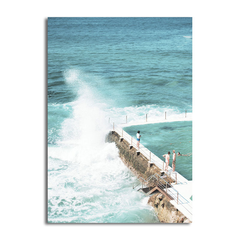 Nature Scenery Wall Art Decor Textured Tropical Living Room Canvas in Pastel Color Clearhalo 'Art Gallery' 'Canvas Art' 'Coastal Art Gallery' 'Nautical' Arts' 1659846