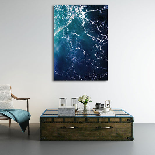 Tropical Ocean Water Art Print Canvas Textured Dark Color Wall Decor for Living Room Clearhalo 'Art Gallery' 'Canvas Art' 'Coastal Art Gallery' 'Nautical' Arts' 1659887