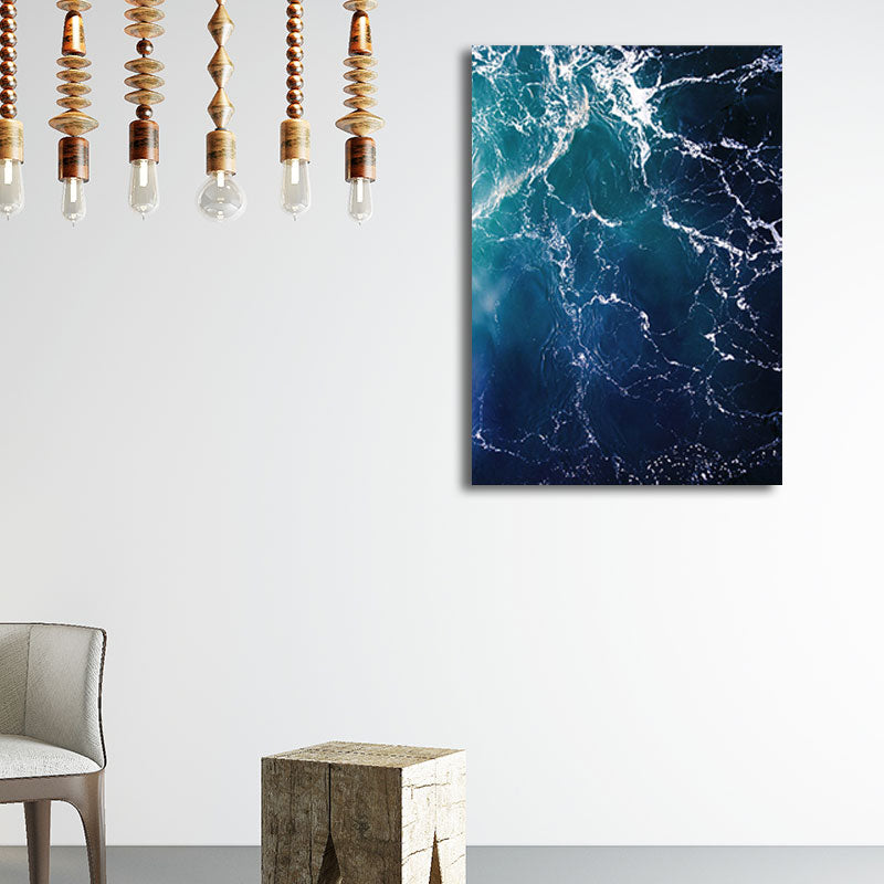 Tropical Ocean Water Art Print Canvas Textured Dark Color Wall Decor for Living Room Clearhalo 'Art Gallery' 'Canvas Art' 'Coastal Art Gallery' 'Nautical' Arts' 1659888