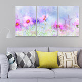 Blossom Drawing Wall Decor in Pink Canvas Wall Art for Girls Room, Multi-Piece Clearhalo 'Art Gallery' 'Canvas Art' 'Traditional' Arts' 1659931