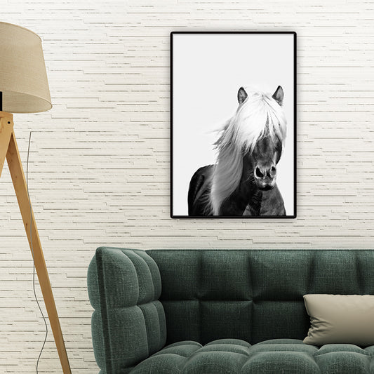 Dark Color Steed Wall Decoration Textured Surface Wall Art Print for Living Room Clearhalo 'Art Gallery' 'Canvas Art' 'Contemporary Art Gallery' 'Modern' Arts' 1659972