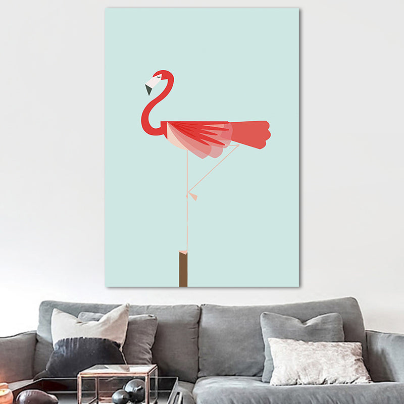 Tropical for Teenage Canvas Art Animal Bright Color Wall Art Prints, Multiple Size Options Pink Clearhalo 'Art Gallery' 'Canvas Art' 'Coastal Art Gallery' 'Tropical' Arts' 1660027