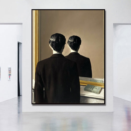 Standing Man and Reflection Art Textured Modern Style for Girls Bedroom Wall Decor Clearhalo 'Art Gallery' 'Canvas Art' 'Contemporary Art Gallery' 'Modern' Arts' 1660071