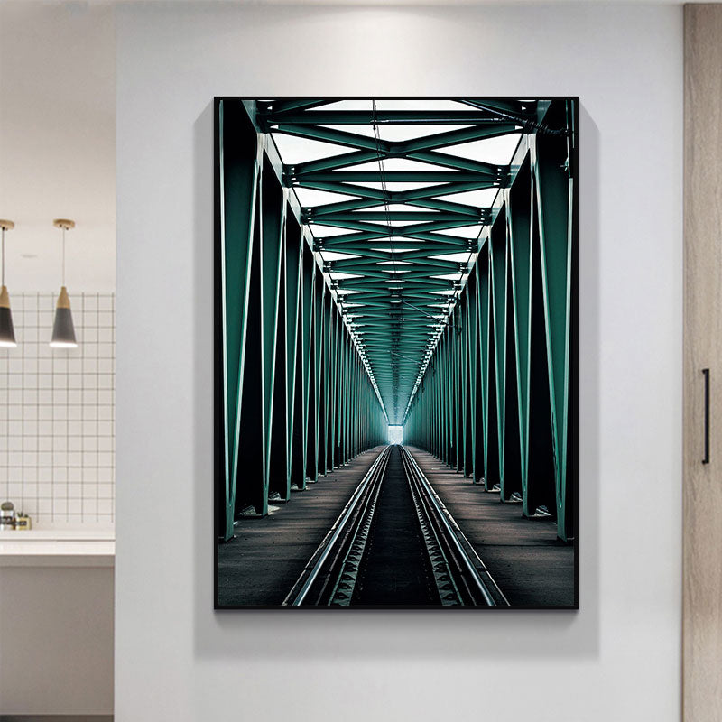Multicolored Architecture Canvas Art Print Decorative Modern for Hallway Paintings Green Clearhalo 'Art Gallery' 'Canvas Art' 'Contemporary Art Gallery' 'Modern' Arts' 1660092