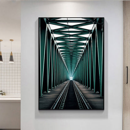 Multicolored Architecture Canvas Art Print Decorative Modern for Hallway Paintings Green Clearhalo 'Art Gallery' 'Canvas Art' 'Contemporary Art Gallery' 'Modern' Arts' 1660092