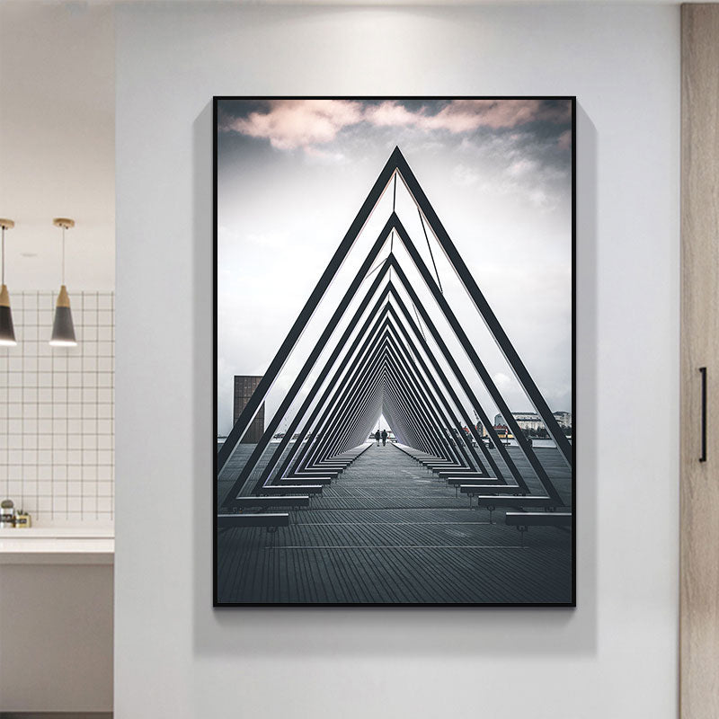 Multicolored Architecture Canvas Art Print Decorative Modern for Hallway Paintings Grey Clearhalo 'Art Gallery' 'Canvas Art' 'Contemporary Art Gallery' 'Modern' Arts' 1660099