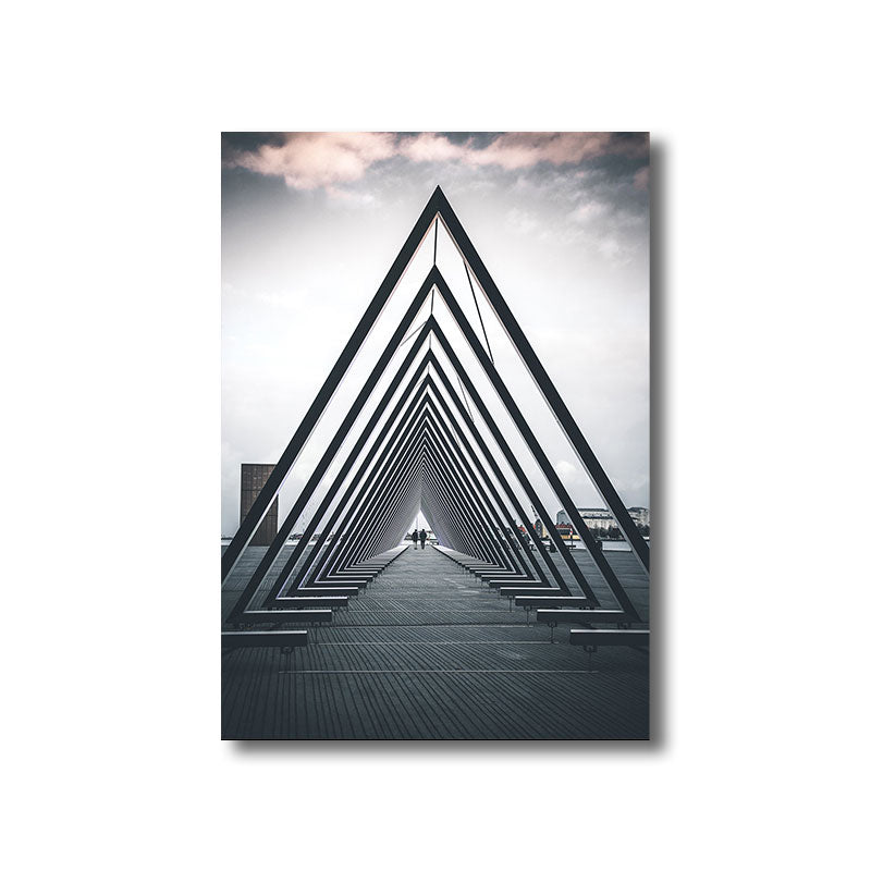 Multicolored Architecture Canvas Art Print Decorative Modern for Hallway Paintings Clearhalo 'Art Gallery' 'Canvas Art' 'Contemporary Art Gallery' 'Modern' Arts' 1660102