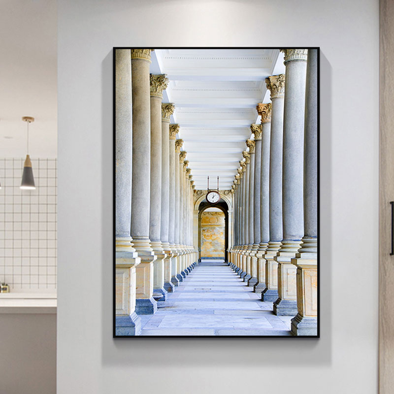 Multicolored Architecture Canvas Art Print Decorative Modern for Hallway Paintings Blue Clearhalo 'Art Gallery' 'Canvas Art' 'Contemporary Art Gallery' 'Modern' Arts' 1660107