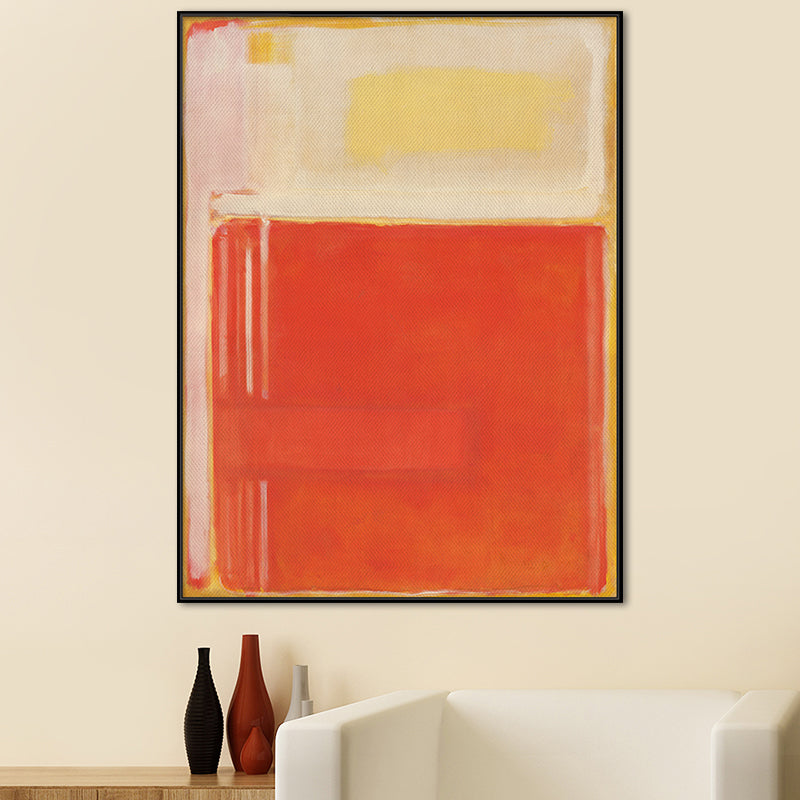 Simple Rectangle Pattern Wall Decor in Orange Modern Style Canvas for Dining Room Orange Clearhalo 'Art Gallery' 'Canvas Art' 'Contemporary Art Gallery' 'Modern' Arts' 1660136