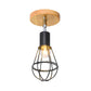 1 Bulb Wire Cage Semi-Flush Ceiling Fixture Industrial Loft Black Metallic Rotatable Ceiling Mounted Fixture, 4"/5.5" Dia Clearhalo 'Ceiling Lights' 'Close To Ceiling Lights' 'Close to ceiling' 'Semi-flushmount' Lighting' 166061