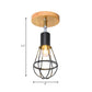 1 Bulb Wire Cage Semi-Flush Ceiling Fixture Industrial Loft Black Metallic Rotatable Ceiling Mounted Fixture, 4"/5.5" Dia Clearhalo 'Ceiling Lights' 'Close To Ceiling Lights' 'Close to ceiling' 'Semi-flushmount' Lighting' 166062