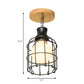 1 Bulb Wire Cage Semi-Flush Ceiling Fixture Industrial Loft Black Metallic Rotatable Ceiling Mounted Fixture, 4"/5.5" Dia Clearhalo 'Ceiling Lights' 'Close To Ceiling Lights' 'Close to ceiling' 'Semi-flushmount' Lighting' 166065