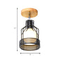 1 Bulb Wire Cage Semi-Flush Ceiling Fixture Industrial Loft Black Metallic Rotatable Ceiling Mounted Fixture, 4"/5.5" Dia Clearhalo 'Ceiling Lights' 'Close To Ceiling Lights' 'Close to ceiling' 'Semi-flushmount' Lighting' 166068
