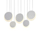 Moon Shaped Multi Light Pendant Nordic Metal 3/4/5 Lights White Cluster Pendant Light in Warm/White Light Clearhalo 'Ceiling Lights' 'Modern Pendants' 'Modern' 'Pendant Lights' 'Pendants' Lighting' 166327