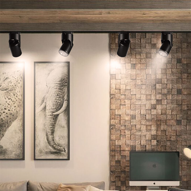 Loft Stylish Mini Semi Flush Light with Cylinder Shade LED Metal Rotatable Ceiling Light in Black/White for Living Room Clearhalo 'Ceiling Lights' 'Close To Ceiling Lights' 'Close to ceiling' 'Flush mount' 'Industrial Flush Mount' Lighting' 166519