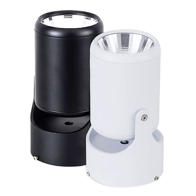 Loft Stylish Mini Semi Flush Light with Cylinder Shade LED Metal Rotatable Ceiling Light in Black/White for Living Room Clearhalo 'Ceiling Lights' 'Close To Ceiling Lights' 'Close to ceiling' 'Flush mount' 'Industrial Flush Mount' Lighting' 166523