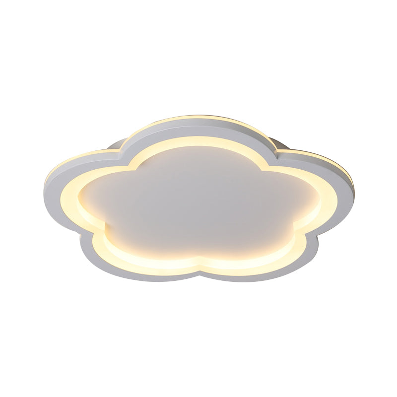 Flower Metal Flush Light Simplicity LED White/Gray Ceiling Light Fixture with Acrylic Diffuser in White/Warm Light, 10"/14.5"/19"/23.5" Wide Clearhalo 'Ceiling Lights' 'Close To Ceiling Lights' 'Close to ceiling' 'Flush mount' Lighting' 166723
