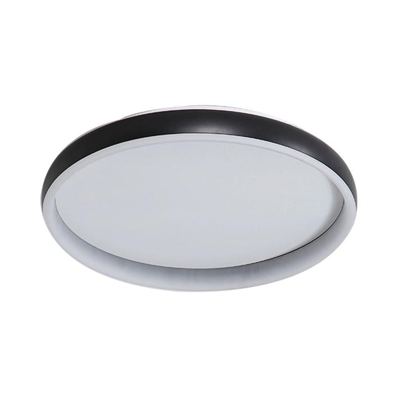 Black/White/Brown Round Flush Mount Ceiling Light Simplicity LED Metal Ceiling Light with Acrylic Diffuser in White/Warm Light Clearhalo 'Ceiling Lights' 'Close To Ceiling Lights' 'Close to ceiling' 'Flush mount' Lighting' 166811