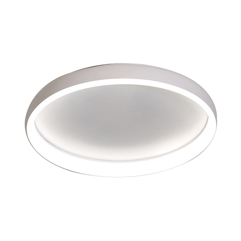 Black/White/Brown Round Flush Mount Ceiling Light Simplicity LED Metal Ceiling Light with Acrylic Diffuser in White/Warm Light Clearhalo 'Ceiling Lights' 'Close To Ceiling Lights' 'Close to ceiling' 'Flush mount' Lighting' 166814