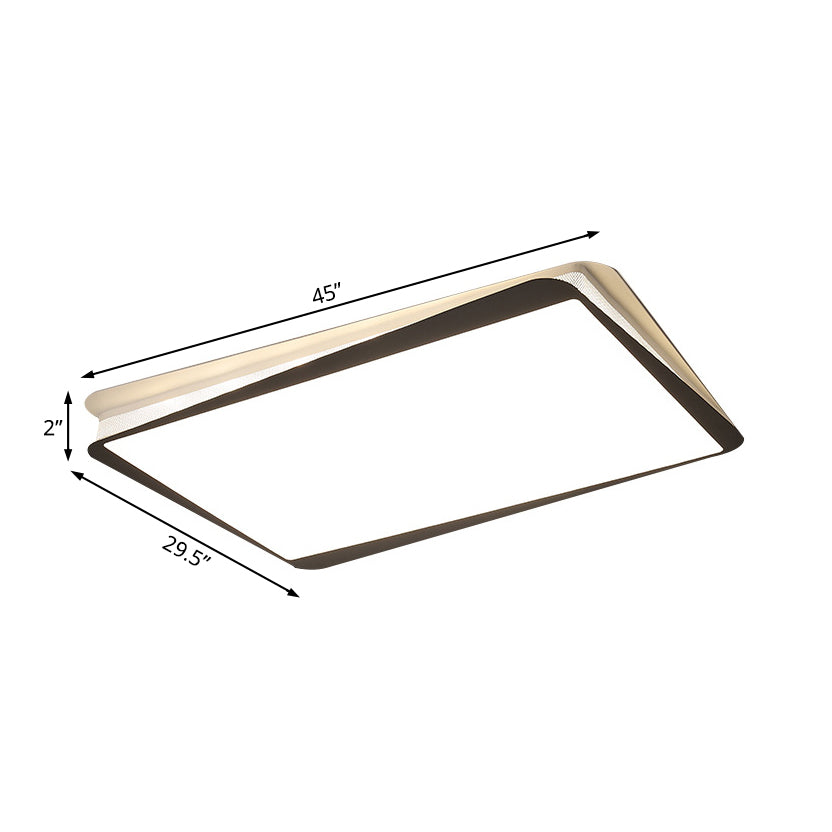 Metal Rectangular Flush Mount Light Fixture Simple LED Ceiling Flush Mount Light in White/Warm Light Clearhalo 'Ceiling Lights' 'Close To Ceiling Lights' 'Close to ceiling' 'Flush mount' Lighting' 167157