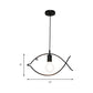 Metal Pendant Light Single, Adjustable Fish Metal Frame Ceiling Fixture for Kids Room Clearhalo 'Ceiling Lights' 'Pendant Lights' 'Pendants' Lighting' 167417