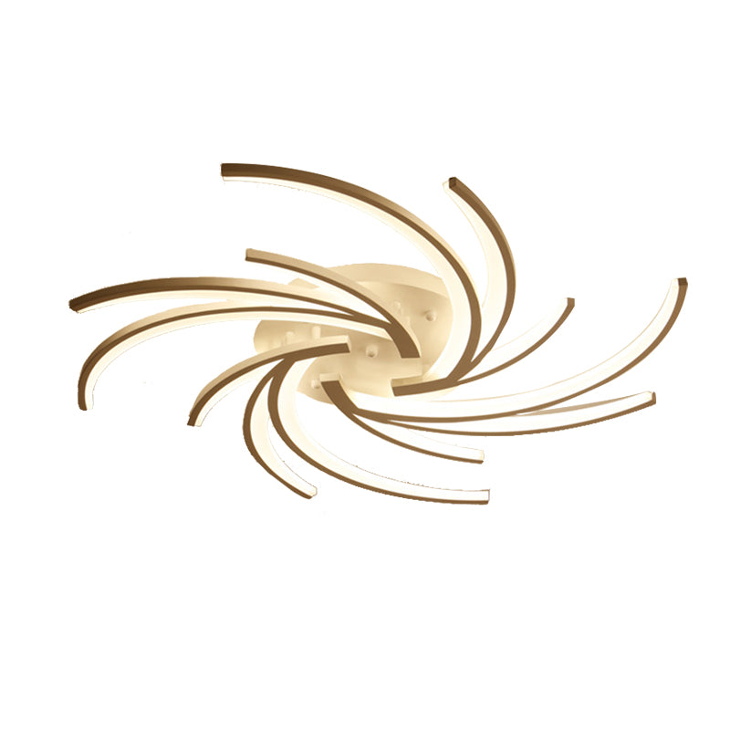 Modern Swirl Flush Mount Lamp Acrylic 3/4/5 Lights White Bedroom Ceiling Fixture in Warm/White Clearhalo 'Ceiling Lights' 'Close To Ceiling Lights' 'Close to ceiling' 'Flush mount' Lighting' 167668