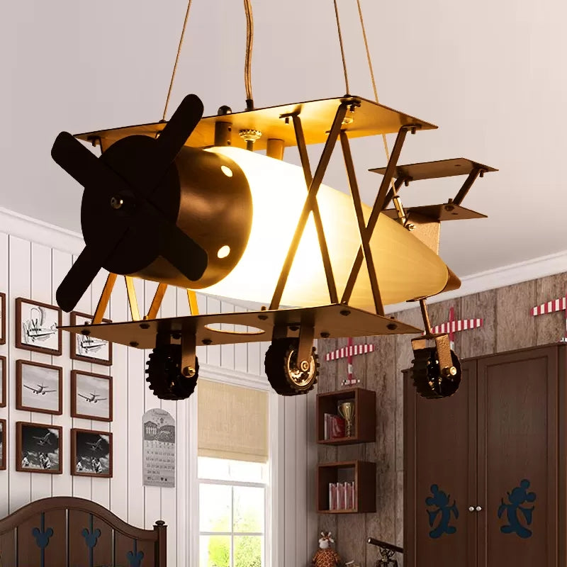 Glass for Chandelier Lights, Pendant Lighting Fixture with Plane Design for Boys Room Vintage Style Bronze C Clearhalo 'Ceiling Lights' 'Chandeliers' 'Close To Ceiling Lights' 'Glass shade' 'Glass' Lighting' 167752