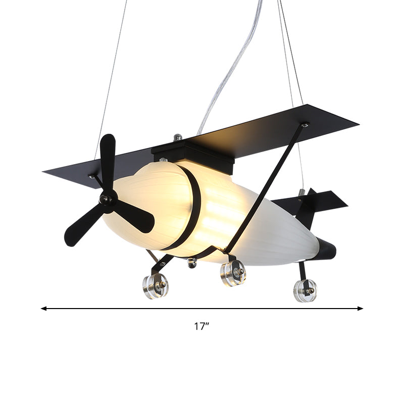 Glass for Chandelier Lights, Pendant Lighting Fixture with Plane Design for Boys Room Vintage Style Clearhalo 'Ceiling Lights' 'Chandeliers' 'Close To Ceiling Lights' 'Glass shade' 'Glass' Lighting' 167760