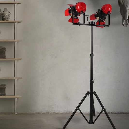 2 Light Floor Lamp Retro Industrial Tripod Design Metallic Standing Floor Light in Red for Studio Clearhalo 'Floor Lamps' 'Lamps' Lighting' 167827