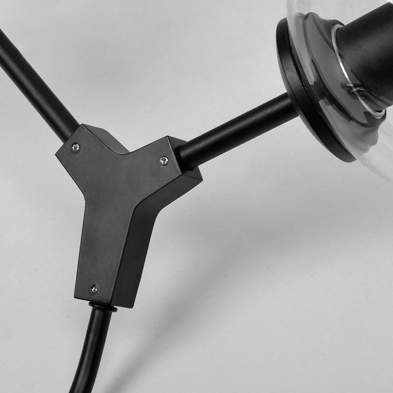 1/2 Light Wall Sconce Contemporary Black/Gold Wall Mount Lighting with Oval Amber/Gold/Clear Glass Shade Clearhalo 'Cast Iron' 'Glass' 'Industrial' 'Modern wall lights' 'Modern' 'Tiffany' 'Traditional wall lights' 'Wall Lamps & Sconces' 'Wall Lights' Lighting' 167858