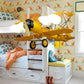 Chandeliers for Bedrooms, 4 Lights Ceiling Fixture with Glass Shade and Biplane Design for Boys Modern Style Clearhalo 'Ceiling Lights' 'Chandeliers' Lighting' options 167868