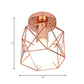 1 Bulb Ceiling Fixture with Geometric Cage Shade Iron Loft Style Bedroom Semi Flush Mount Light in Copper Clearhalo 'Ceiling Lights' 'Close To Ceiling Lights' 'Close to ceiling' 'Semi-flushmount' Lighting' 167925