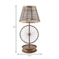 Lodge Stylish Mesh Cone Shade Table Lamp 1 Bulb Iron Desk Light with Wheel Deco in Bronze for Indoor Clearhalo 'Lamps' 'Table Lamps' Lighting' 168325