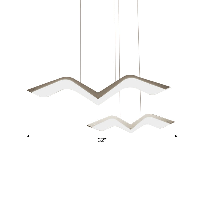 2/3/4/5 Seagull Multi Light Pendant Simple Acrylic Shade LED Hanging Lamp in White Clearhalo 'Ceiling Lights' 'Modern Pendants' 'Modern' 'Pendant Lights' 'Pendants' Lighting' 168660