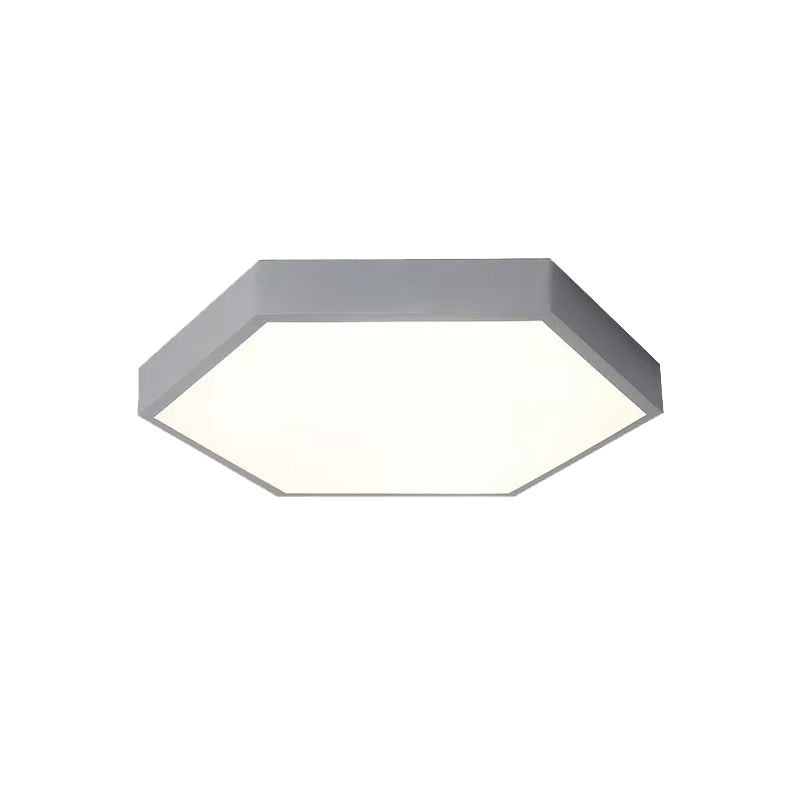 Child Bedroom LED Ceiling Light Modern Macaron Flush Mount Lighting with Hexagon Shade Clearhalo 'Ceiling Lights' 'Close To Ceiling Lights' 'Close to ceiling' 'Flush mount' Lighting' 168738