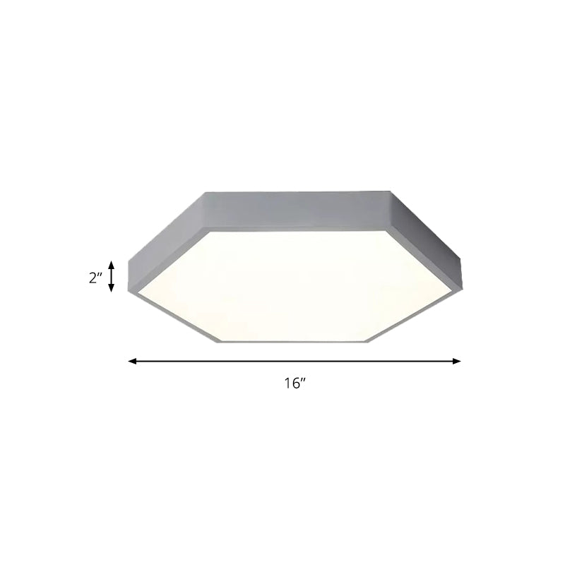 Child Bedroom LED Ceiling Light Modern Macaron Flush Mount Lighting with Hexagon Shade Clearhalo 'Ceiling Lights' 'Close To Ceiling Lights' 'Close to ceiling' 'Flush mount' Lighting' 168741