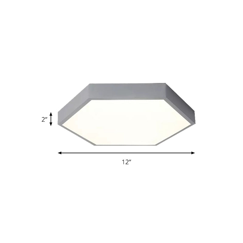 Child Bedroom LED Ceiling Light Modern Macaron Flush Mount Lighting with Hexagon Shade Clearhalo 'Ceiling Lights' 'Close To Ceiling Lights' 'Close to ceiling' 'Flush mount' Lighting' 168742