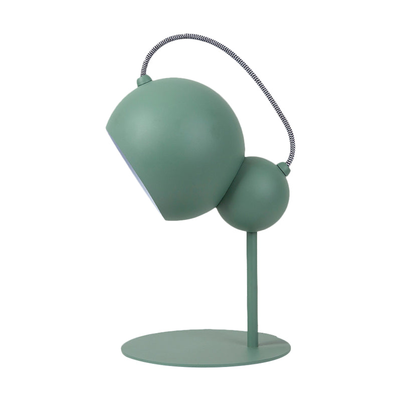 Pink/Yellow/Green Globe Table Lamp Modernist 1 Light Metallic Reading Light with Adjustable Shade for Bedroom Clearhalo 'Lamps' 'Table Lamps' Lighting' 1687559