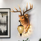 Resin Deer Shape Wall Mounted Light Cottage 1 Bulb Drawing Room Wall Sconce with Hand-Cut Crystal Shade in White/Beige/Orange Orange Clearhalo 'Wall Lamps & Sconces' 'Wall Lights' Lighting' 1687573