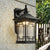 Classic Lantern Wall Mount Light Single Bulb Prismatic/Tan Glass Wall Lamp Fixture in Black/Coffee Black Clearhalo 'Art deco wall lights' 'Cast Iron' 'Glass' 'Industrial wall lights' 'Industrial' 'Middle century wall lights' 'Modern' 'Rustic wall lights' 'Tiffany' 'Traditional wall lights' 'Wall Lamps & Sconces' 'Wall Lights' Lighting' 1687636